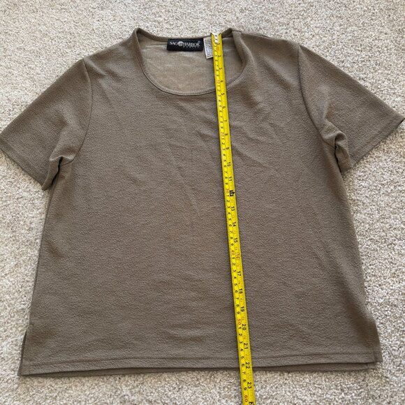 Olive Green Vintage Office Work Minimalist Top - Picture 6 of 6